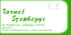 kornel szephegyi business card